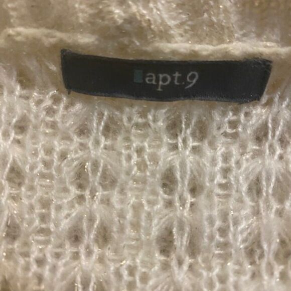 Apt 9 Knit Cream off the shoulder 3/4 bell sleeves sweater, size S - Picture 4 of 4